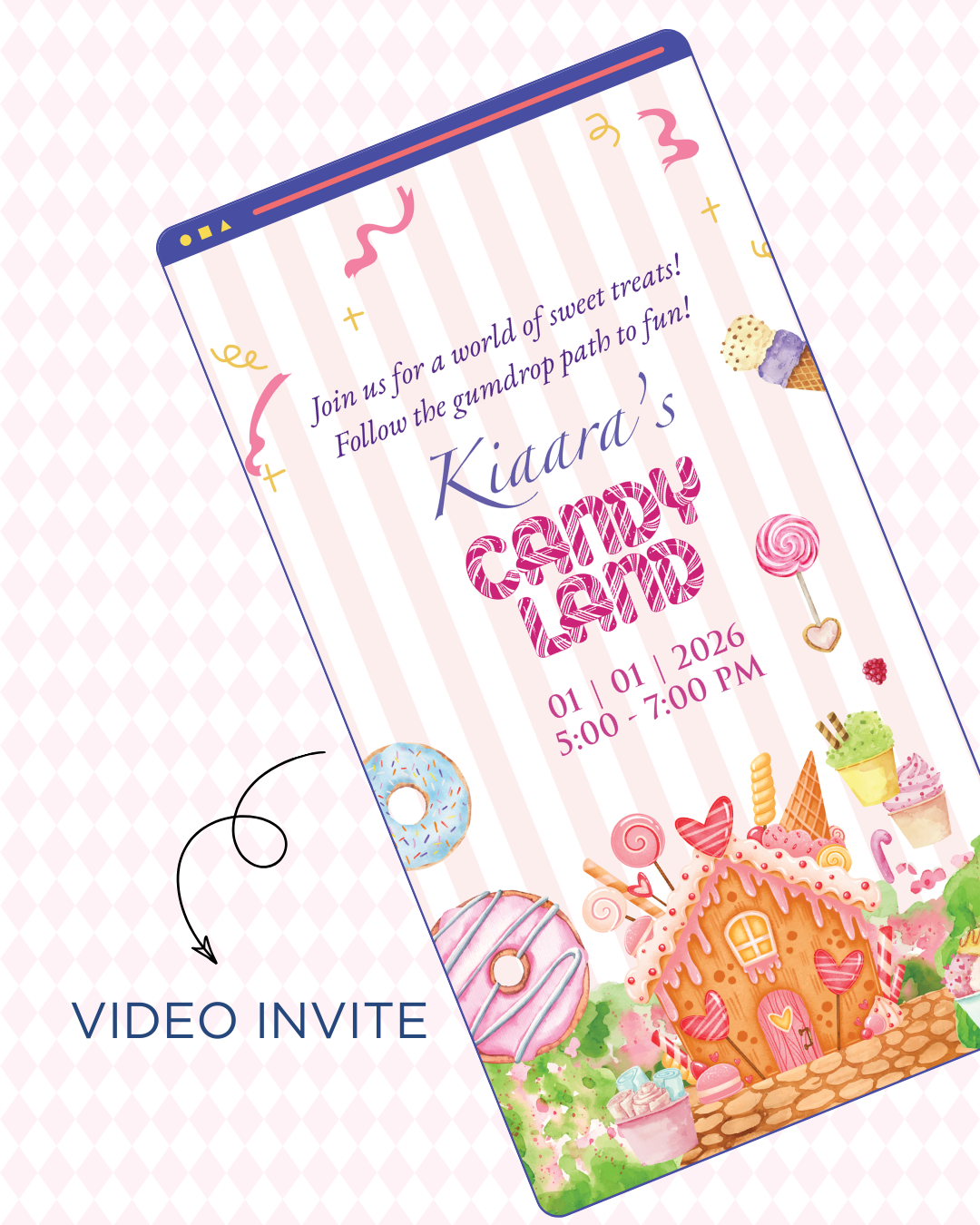 Candyland Video Invite
