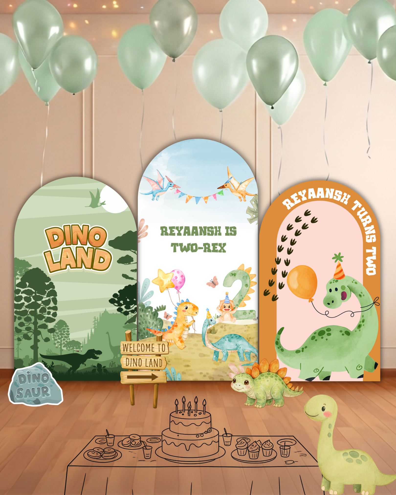 Dinoland Theme Shape Cutouts — view 2 | Molly Moo