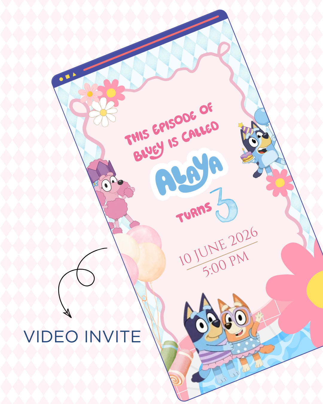Bluey Video Invite