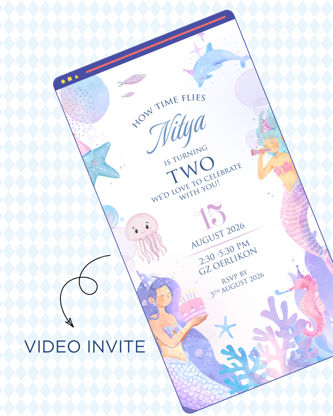 Mermaid Video Invite
