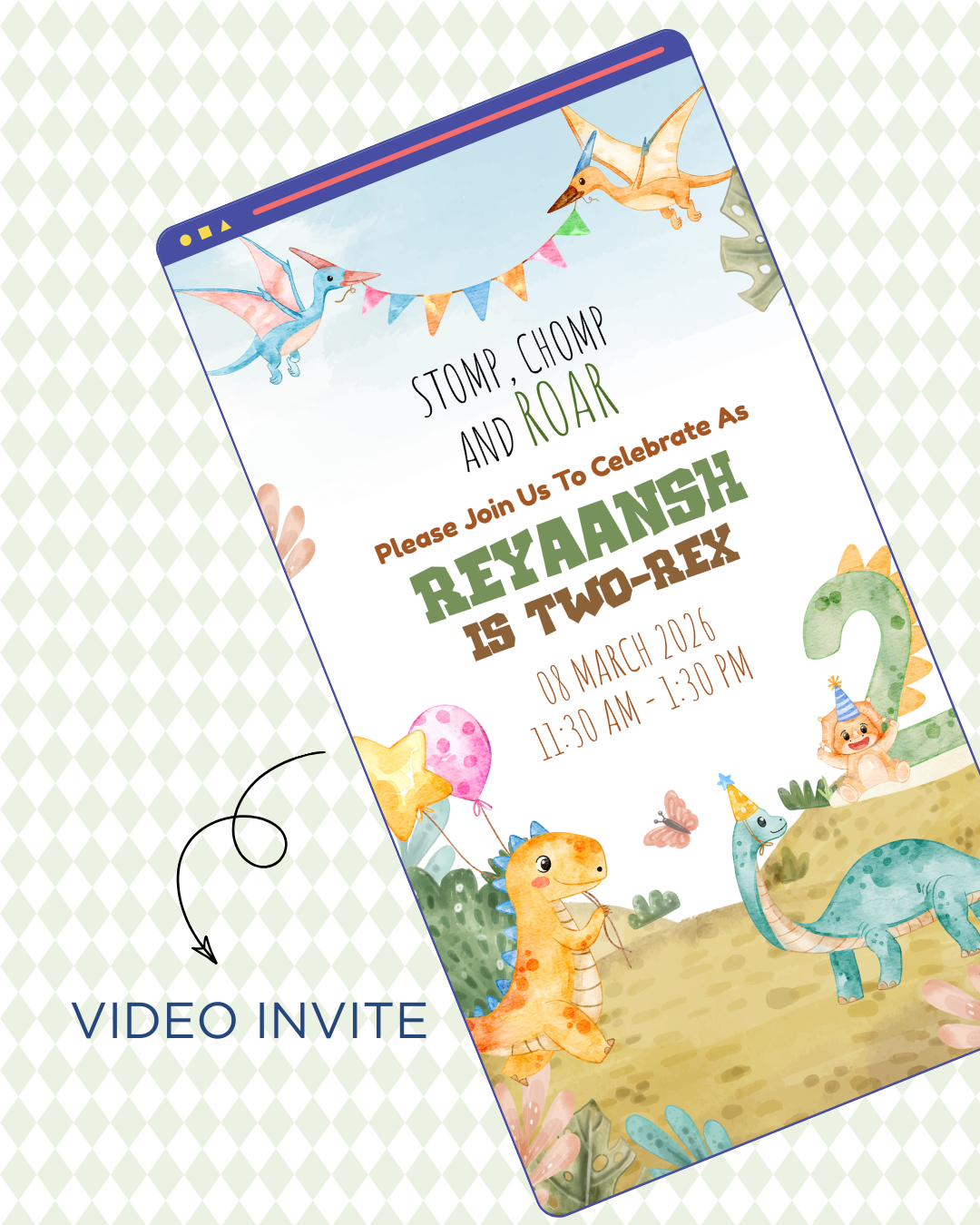 Dinoland Video Invite