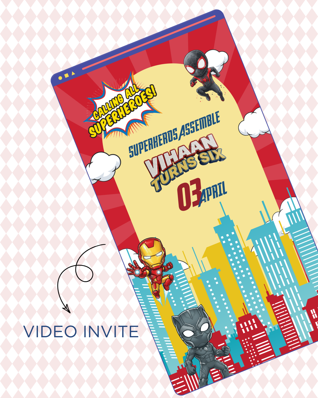 Superhero Video Invite