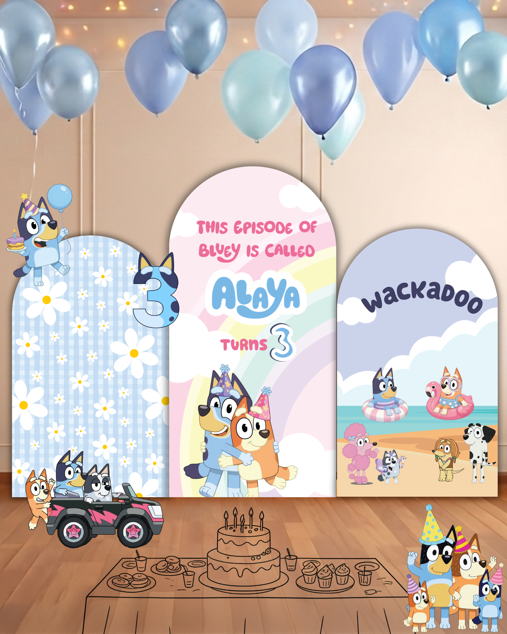 Bluey Theme Shape Cutouts — view 2 | Molly Moo