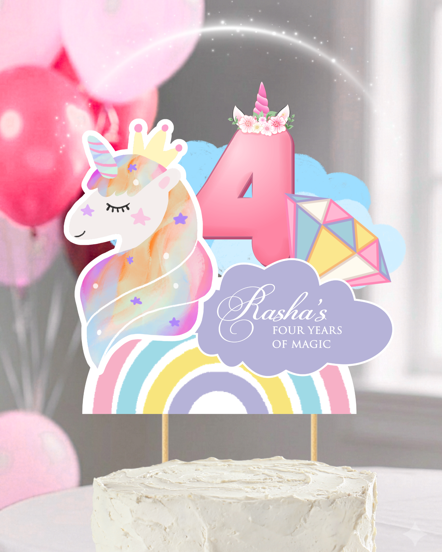 Unicorn Cake Topper | Molly Moo