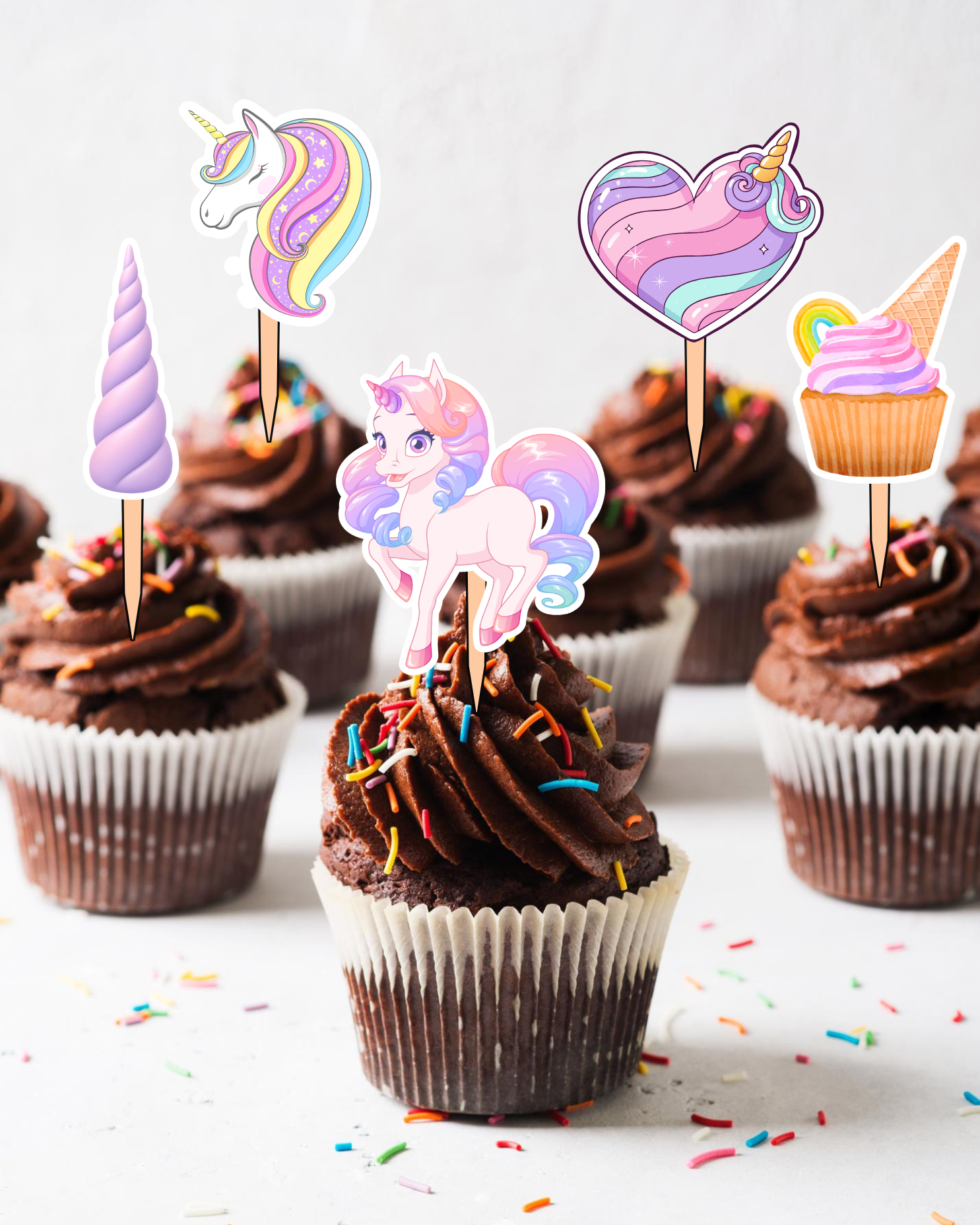 Unicorn Cupcake Toppers | Molly Moo