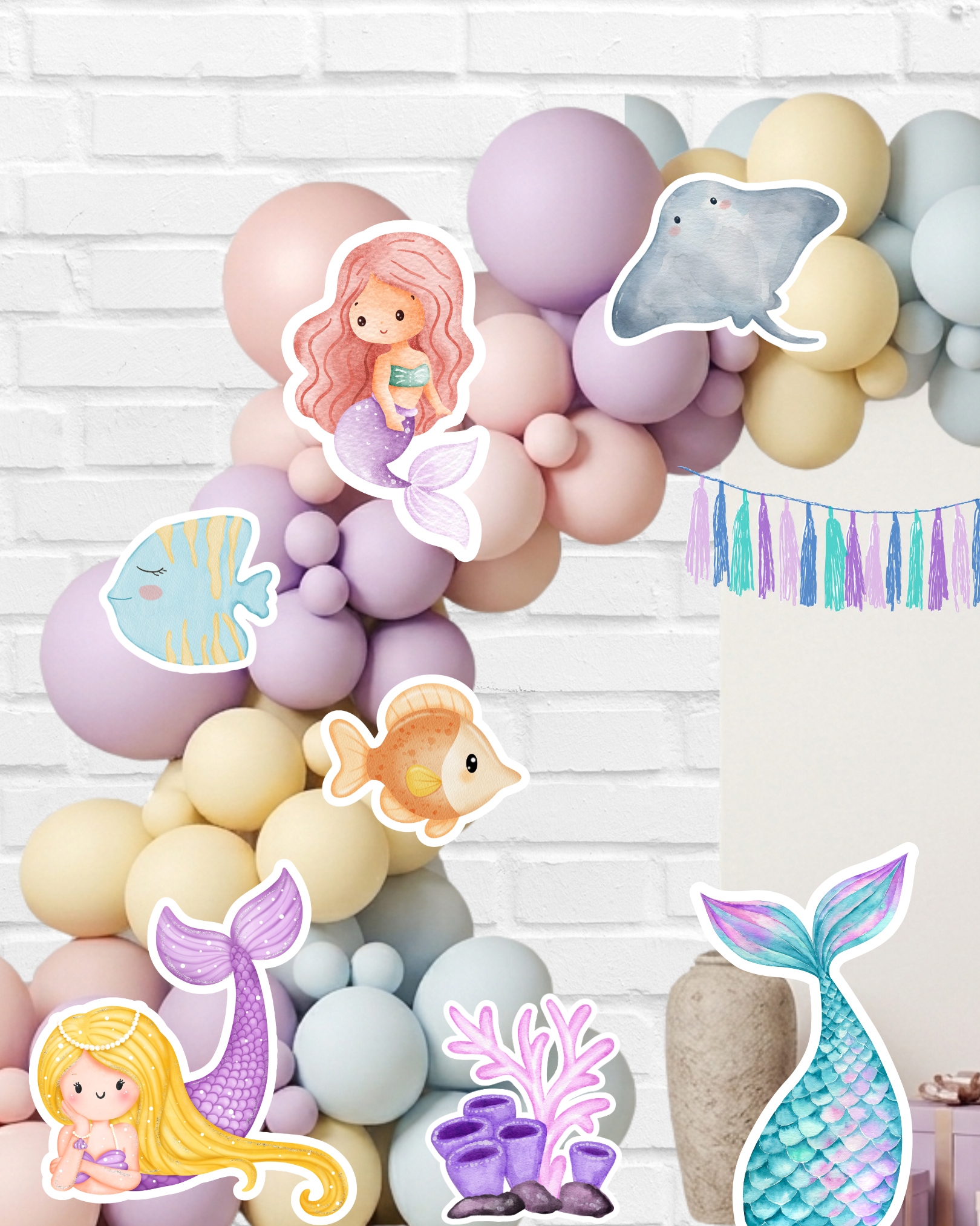 Mermaid Decor Cutouts — view 2 | Molly Moo
