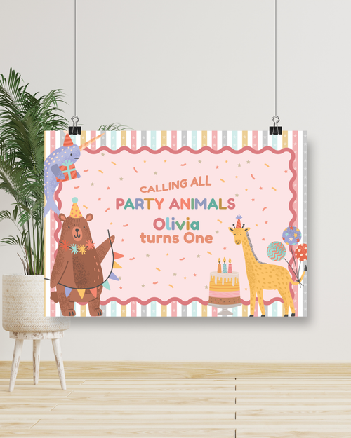 Party Animals Birthday Banner