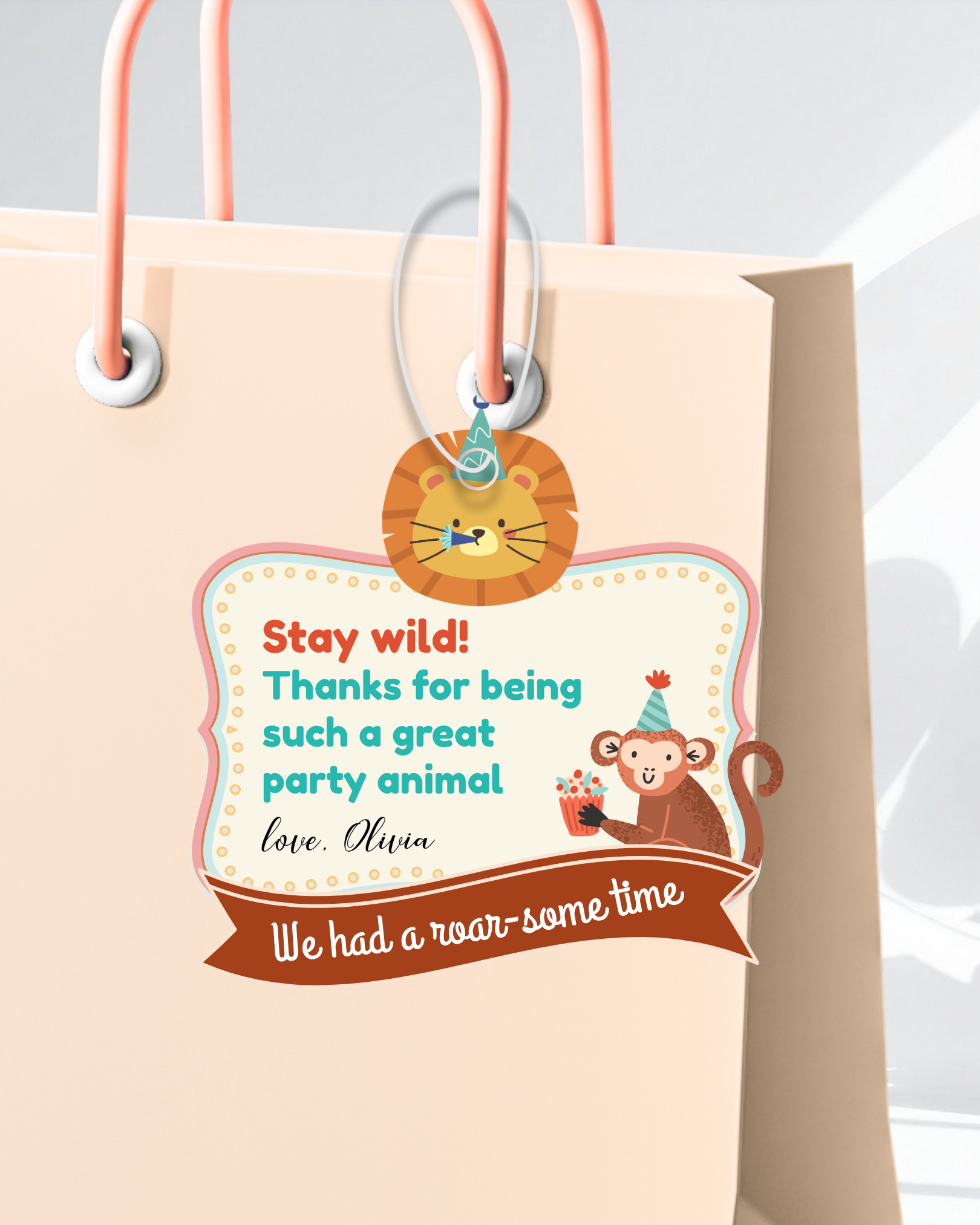 Party Animals Thank You Tags | Molly Moo
