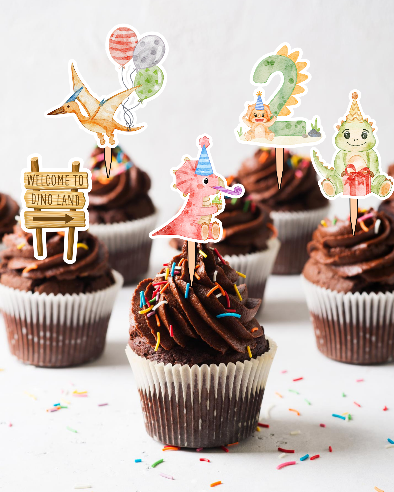 Dinoland Cupcake Toppers | Molly Moo