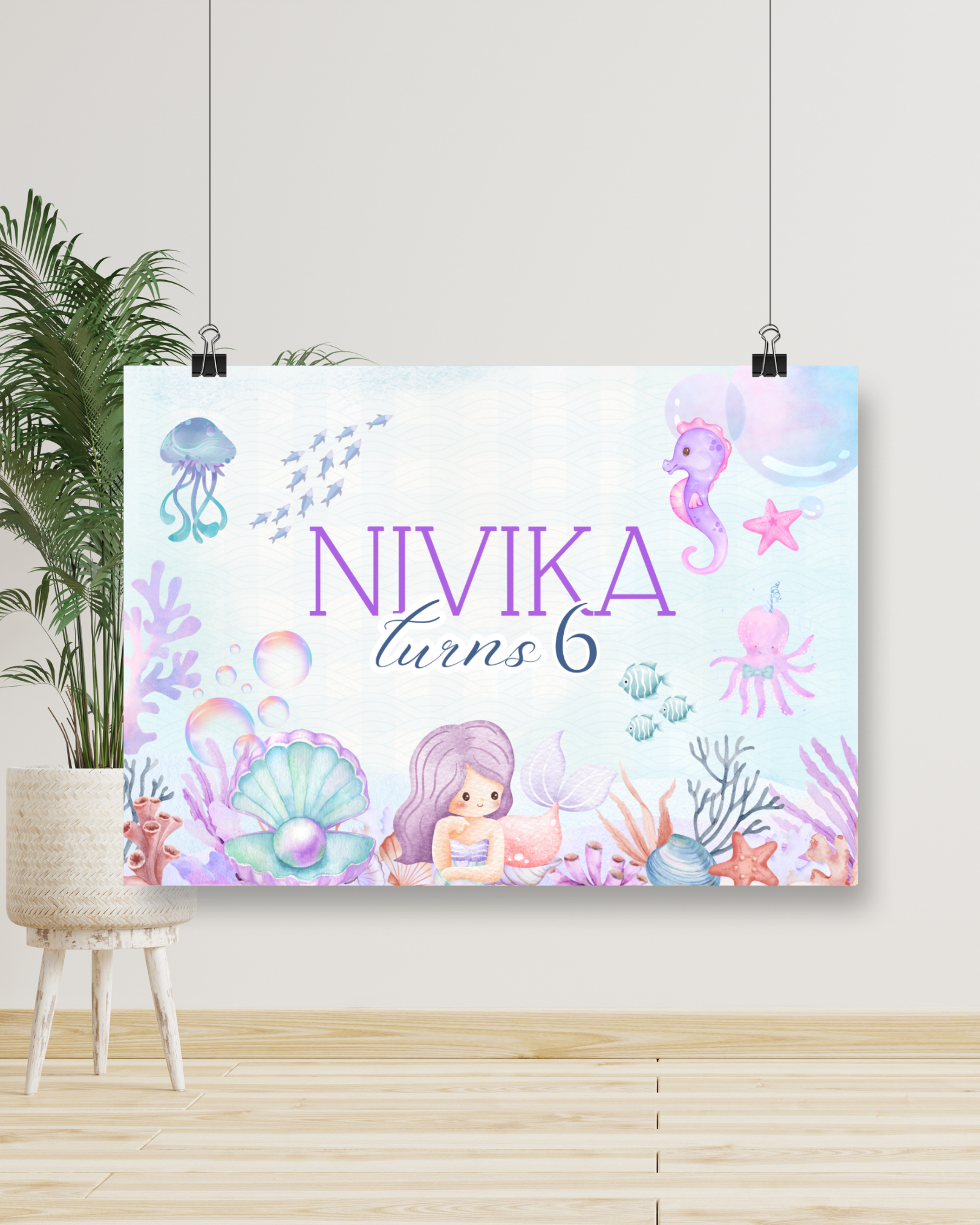 Mermaid Birthday Banner | Molly Moo