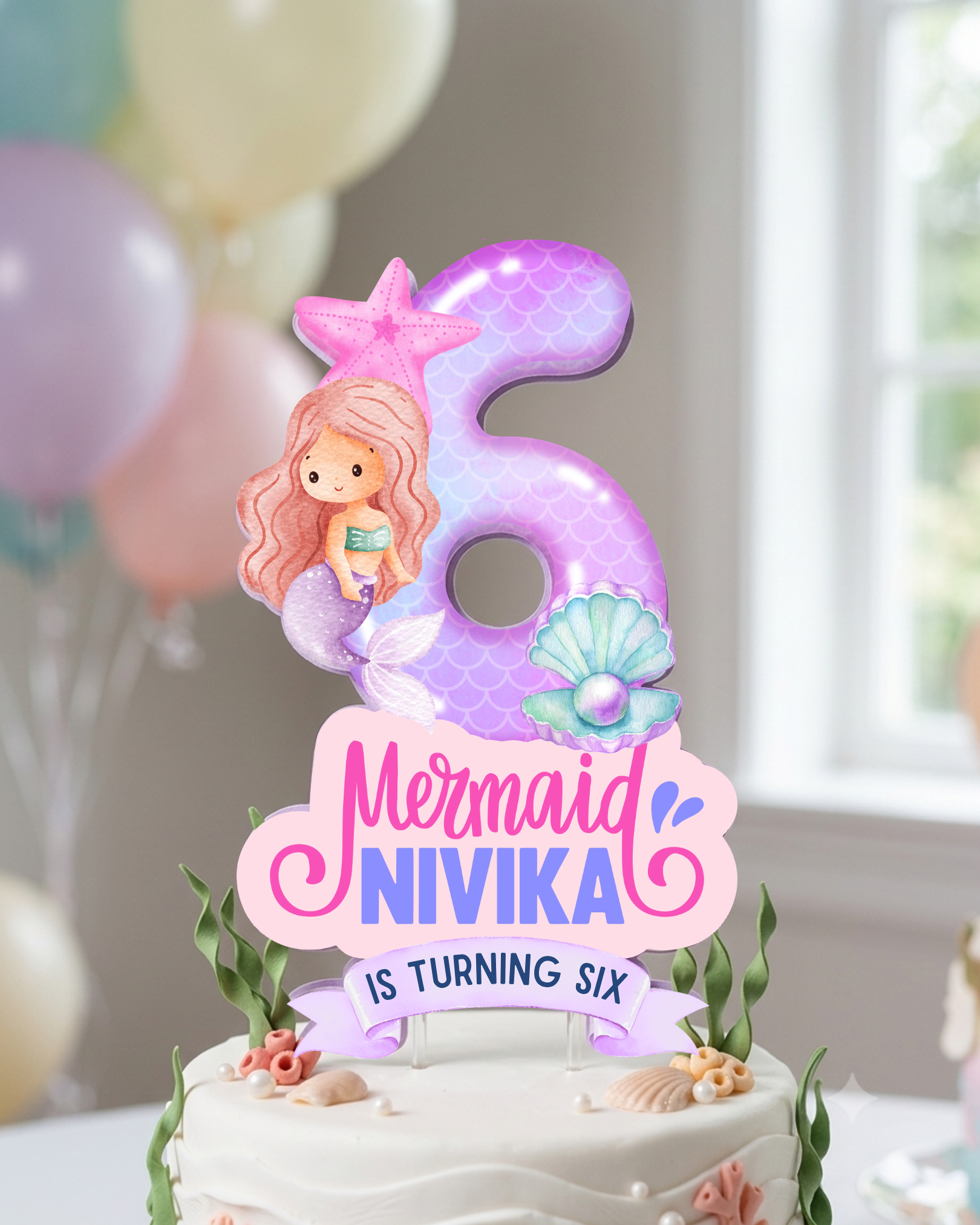 Mermaid Cake Topper | Molly Moo