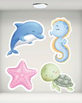 Mermaid Theme Shape Cutouts | Molly Moo