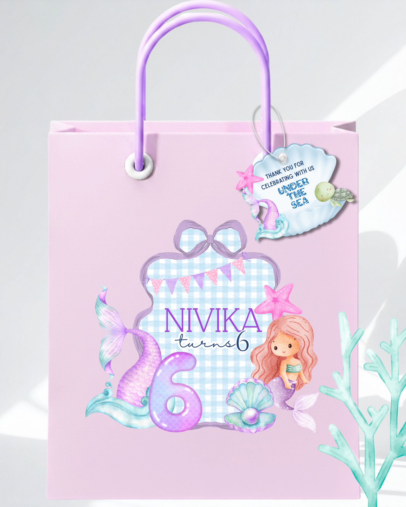 Mermaid Gift Bag Stickers | Molly Moo