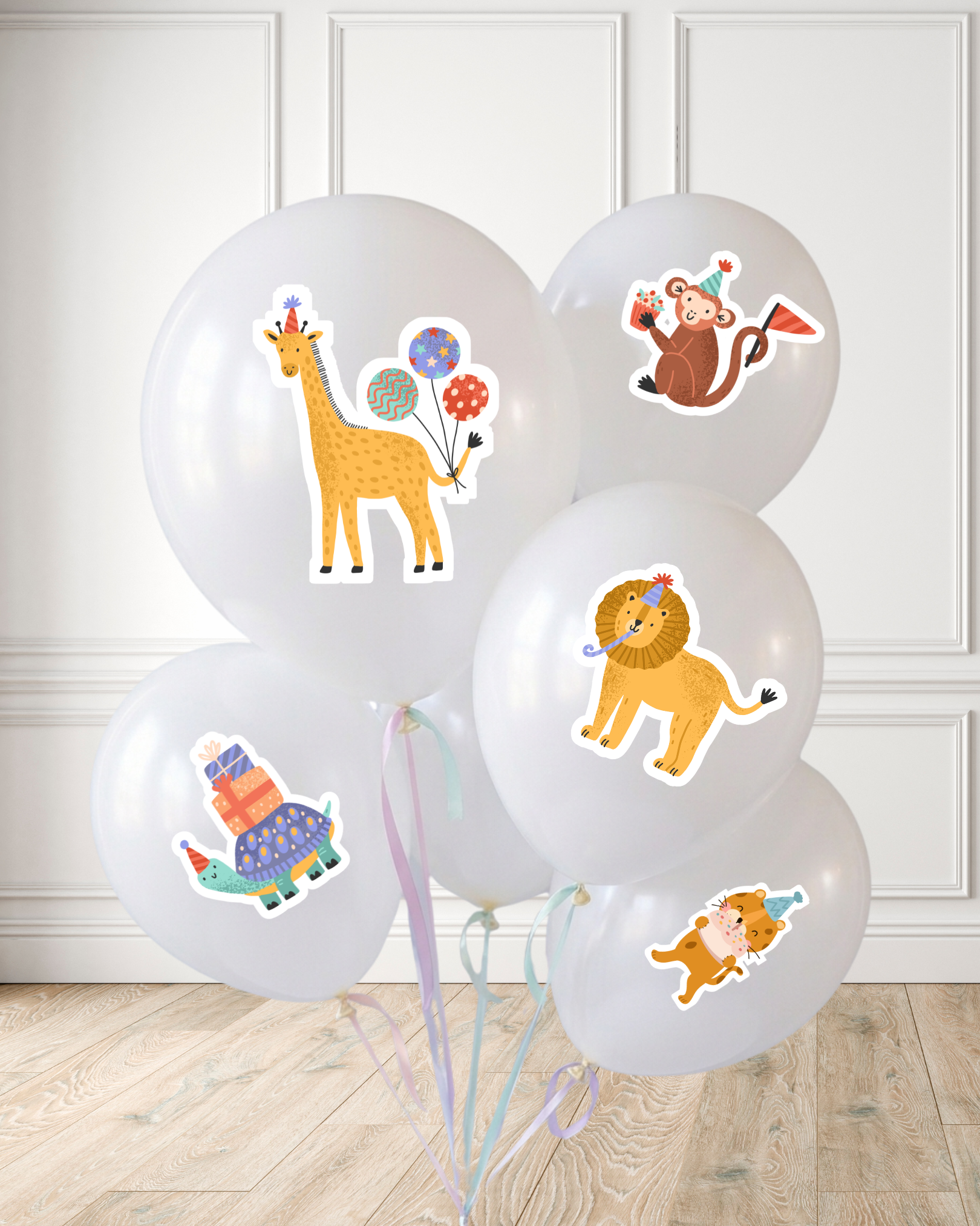 Party Animals Balloon Stickers | Molly Moo