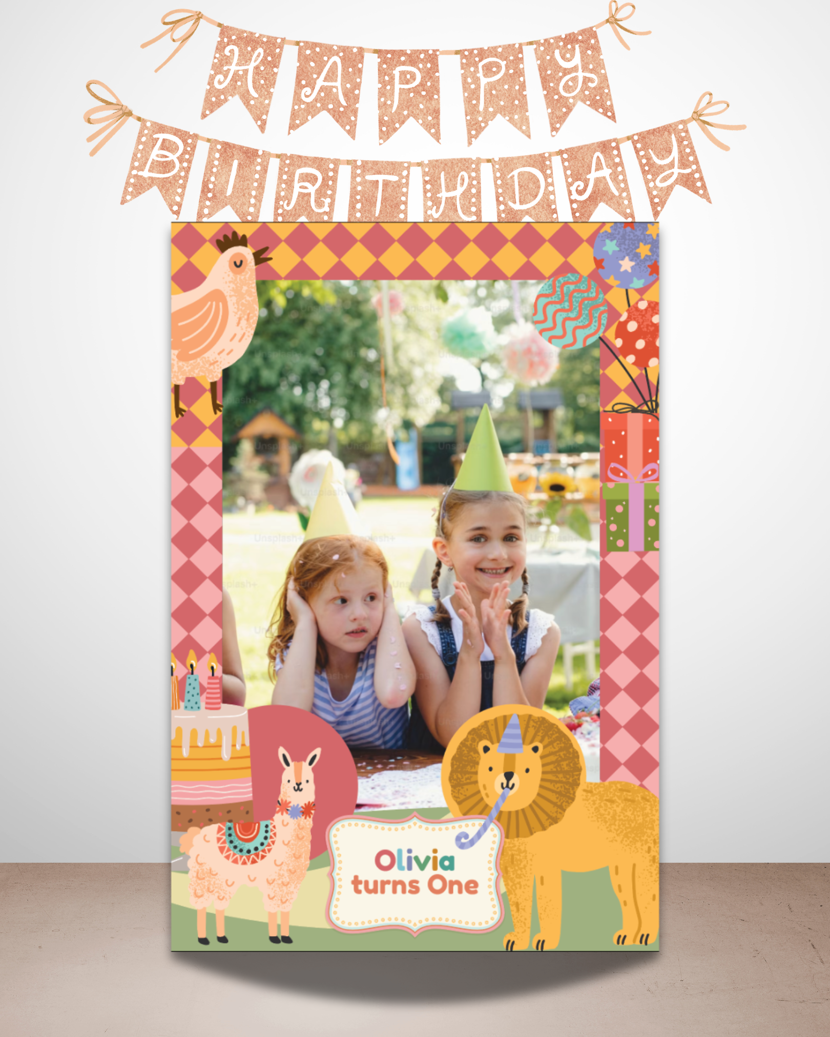 Party Animals Photo Selfie Board | Molly Moo