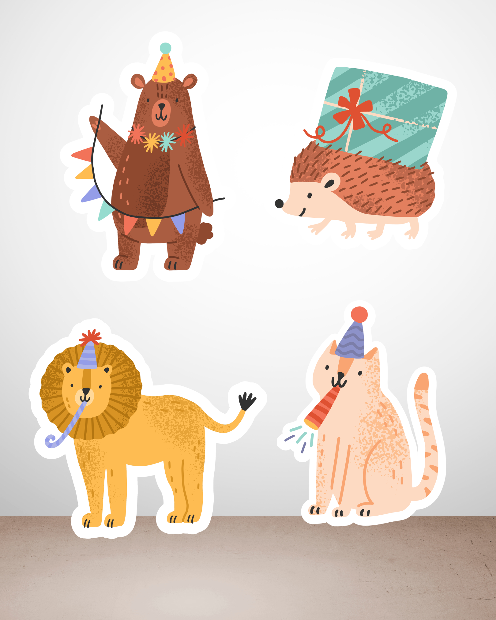 Party Animals Theme Shape Cutouts | Molly Moo