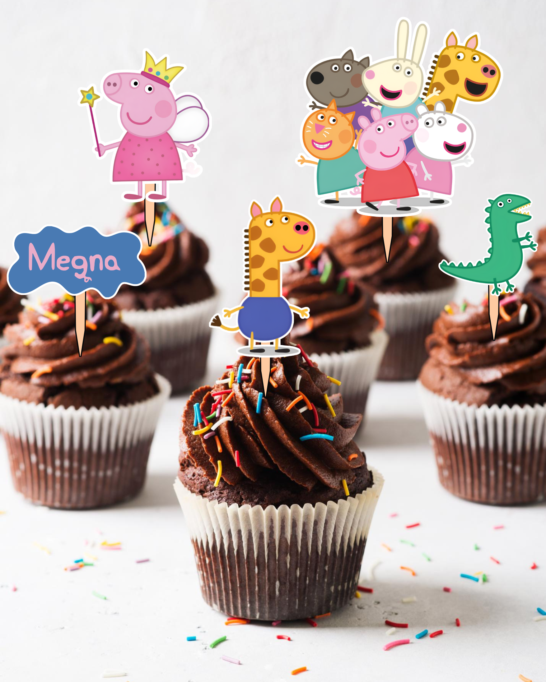 Peppa Pig Cupcake Toppers | Molly Moo