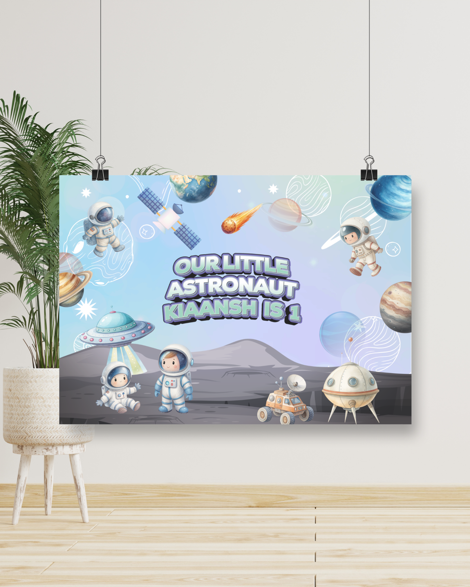 Space Astros Birthday Banner | Molly Moo