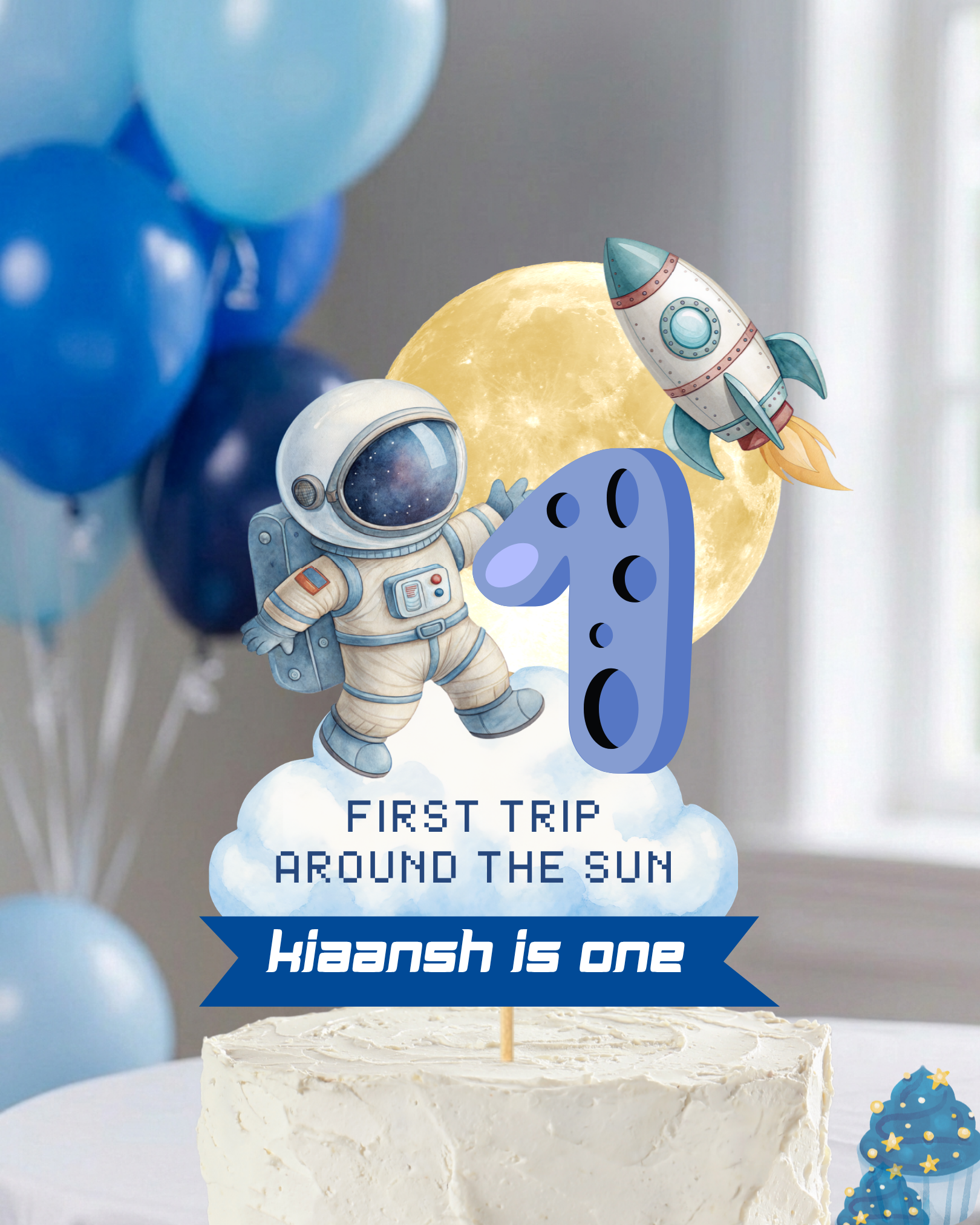 Space Astros Cake Topper | Molly Moo