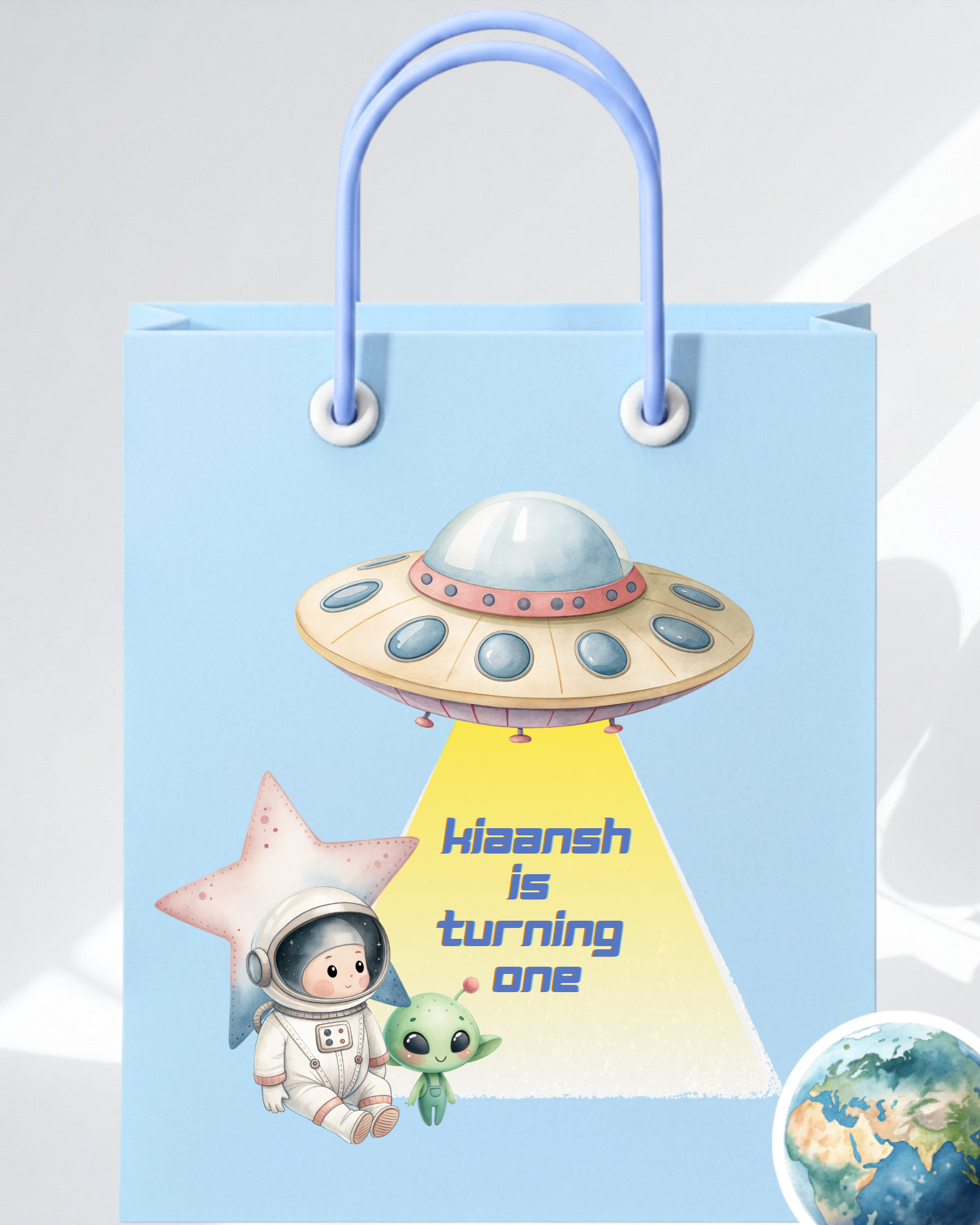 Space Astros Gift Bag Stickers | Molly Moo