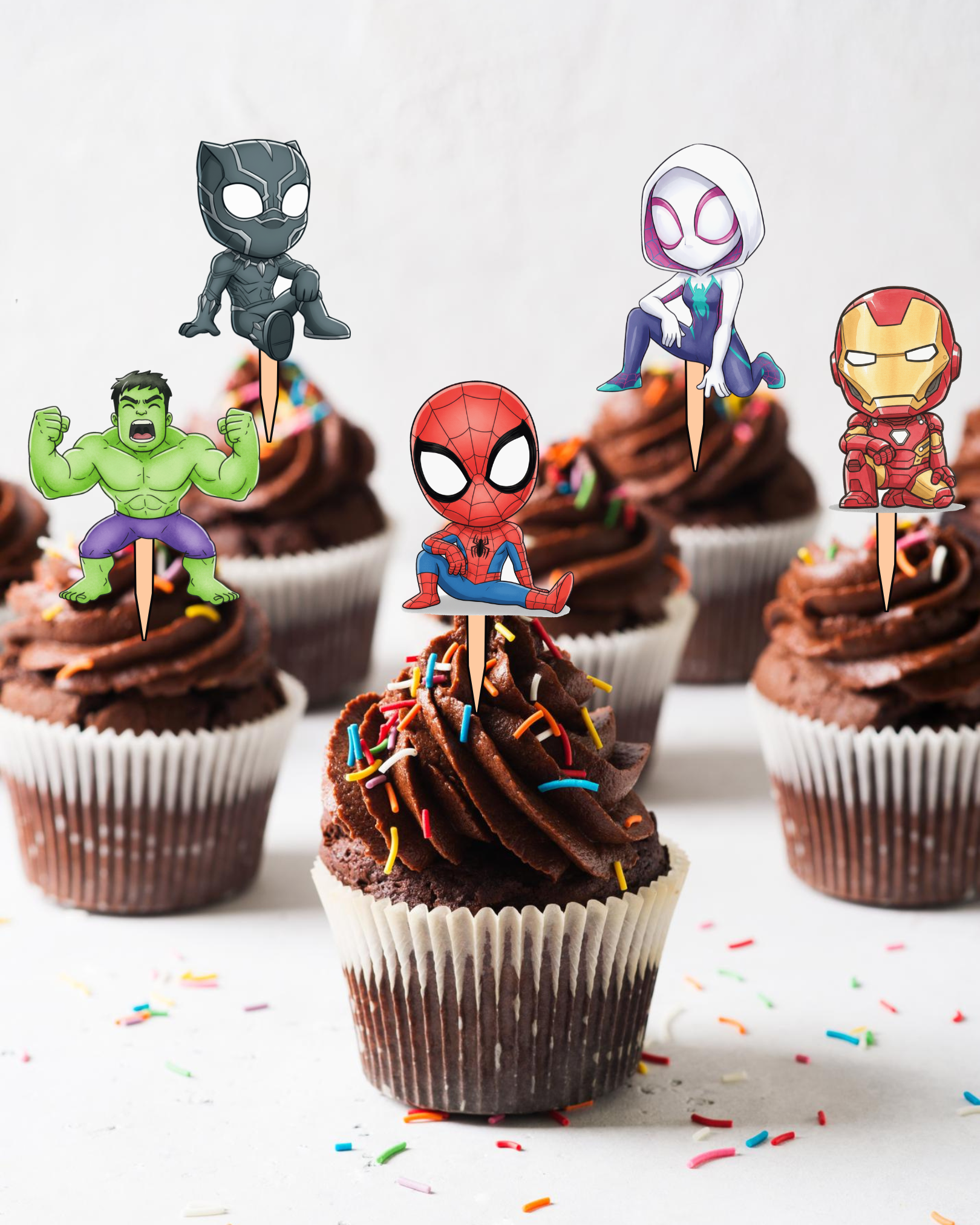 Superhero Cupcake Toppers | Molly Moo
