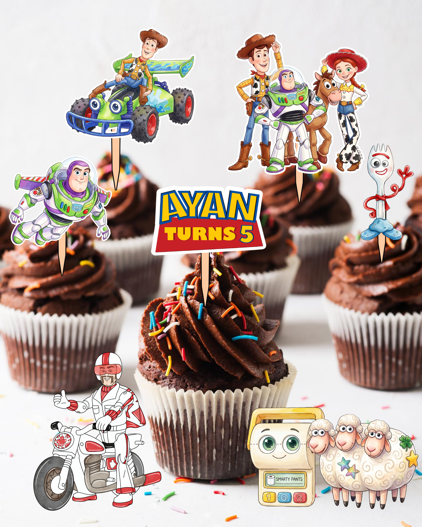 Toy Story Cupcake Toppers | Molly Moo